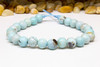 Fire Agate Polished Aqua 8mm Round - 2mm Large Hole