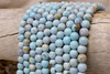Fire Agate Polished Aqua 8mm Round - 2mm Large Hole