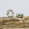 Crystal AB Rhinestone 5x2mm Wavy Edge Brass Spacer Bead
