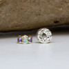 Crystal AB Rhinestone 5x2mm Wavy Edge Brass Spacer Bead