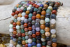 Mixed Gemstones Polished 8mm Round - 2mm Large Hole