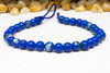 Reconstructed Manmade Turquoise & Shell 6mm Round Dyed Royal Blue - Large Hole