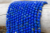 Reconstructed Manmade Turquoise & Shell 6mm Round Dyed Royal Blue - Large Hole