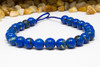 Reconstructed Manmade Turquoise & Shell 8mm Round Dyed Royal Blue - Large Hole