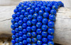 Reconstructed Manmade Turquoise & Shell 10mm Round Dyed Royal Blue - Large Hole