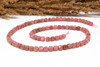 Rhodonite Brazil Polished 4mm Faceted Cube