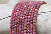 Rhodonite Brazil Polished 4mm Faceted Cube