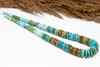 Natural Turquoise Polished 7-14mm Graduated Banded Heishi - Teal
