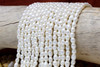 Freshwater Pearls A Grade Polished White 5-6mm Rice - 2mm Large Hole