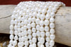 Freshwater Pearls A Grade Polished White 9-10mm Rice - 2mm Large Hole