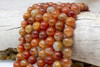 Orange Cracked Agate Polished 12mm Round