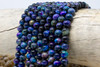 Galaxy Tiger Eye A Grade Polished Blue/Purple Blue 8mm Round