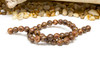 Tibetan Style Agate Brown and Beige Polished 10mm Round
