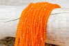 Glass Crystal Polished 3x4mm Faceted Rondelle - Transparent Orange
