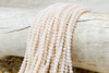 Glass Crystal Polished 3x4mm Faceted Rondelle - Opaque Cream