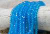 Glass Crystal Polished 6x8mm Faceted Rondelle - Light Cerulean