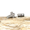Silver Plated Micro Pave 7x10mm Cross Bead