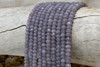 Jade Polished 4x6mm Dyed Grey Faceted Rondelle