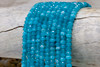 Jade Polished 4x6mm Dyed Teal Faceted Rondelle