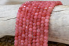 Jade Polished 5x8mm Dyed Rose Faceted Rondelle