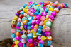 Natural Troca Polished Shell Multi Colored Dyed 6-8mm Nugget