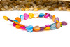 Natural Shell Polished Multi Colored Dyed 13mm Heart