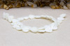 Mother of Pearl White Sea Shell 12mm Leaf Carved Double Sided