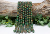 Tibetan Style - Green / Brown - Agate Matte 8mm Round