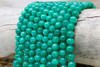 Natural Jade Polished Dyed Green 8mm Round