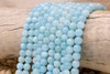 Natural Jade Polished Dyed Light Aqua 8mm Round