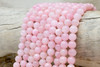 Natural Jade Polished Dyed Soft Pink 8mm Round