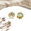 Gold Plated Micro Pave 9x10mm Paw Print Bead