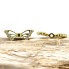 Gold Plated Micro Pave 7x18mm Butterfly Wings Bead