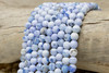 Blue / White Fire Agate Polished 8mm Faceted Round
