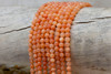Natural Jade Polished Tangerine 4mm Round - Opaque