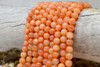 Natural Jade Polished Tangerine 8mm Round - Opaque