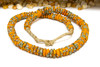 Recycled Fused Glass 12mm Rondelle - Orange / Green / White / Red