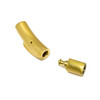 30x7mm Matte Gold Plated Stainless Steel 4mm Cord Bayonet Clasp