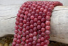 Natural Jade Polished Dyed Dusty Pink 8mm Round