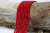 Jade Polished 3x4mm Dyed Red Faceted Rondelle