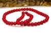 Natural Jade Polished Dyed Red 6mm Round - Opaque