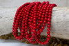 Natural Jade Polished Dyed Red 6mm Round - Opaque