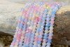 Jade Polished 5x8mm Faceted Rondelle - Dyed Multicolored Pastel