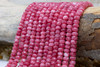 Jade Polished 5x8mm Faceted Rondelle - Dyed Dusty Pink