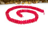 Jade Polished 5x8mm Faceted Rondelle - Dyed Candy Apple
