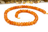 Jade Polished 5x8mm Faceted Rondelle - Dyed Orange