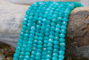 Jade Polished 5x8mm Faceted Rondelle - Dyed Dark Turquoise
