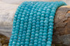 Jade Polished 5x8mm Faceted Rondelle - Dyed Teal