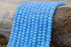 Jade Polished 5x8mm Faceted Rondelle - Dyed Sky Blue