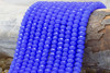 Jade Polished 5x8mm Faceted Rondelle - Dyed Dark Cornflower Blue